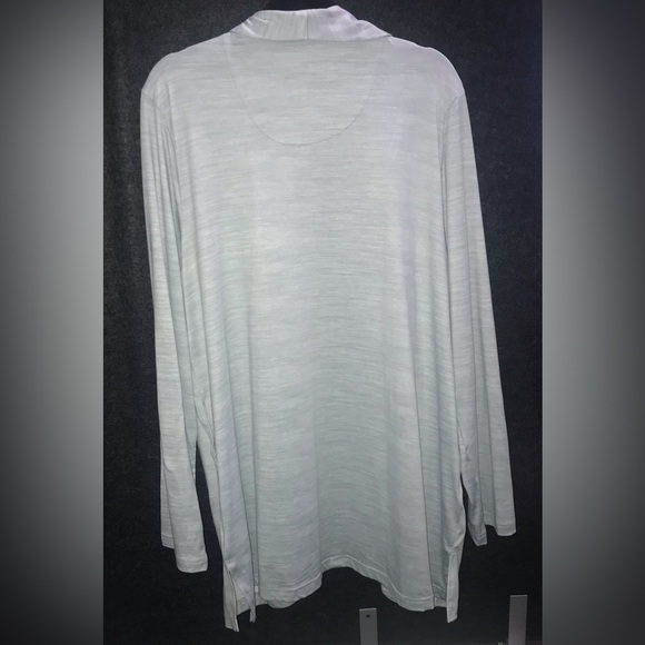Muk Luks heathered‎ grey white open front long sleeve knit cardigan TXL Tall XL - Picture 2 of 10